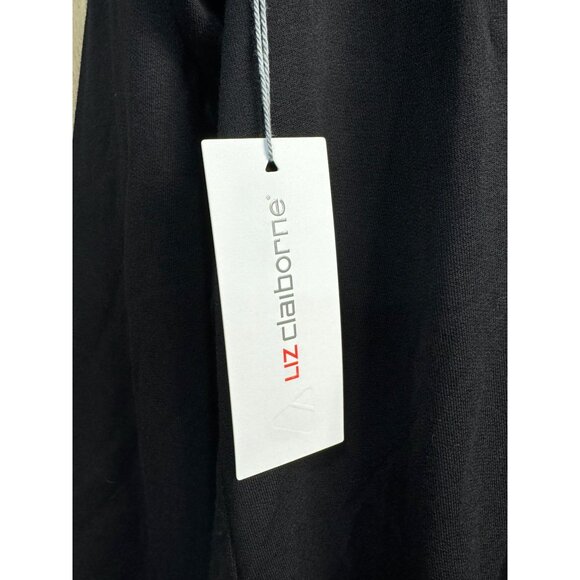 Liz Claiborne Black Open Front Cardigan XL Lightweight Rayon Blend - Picture 8 of 10